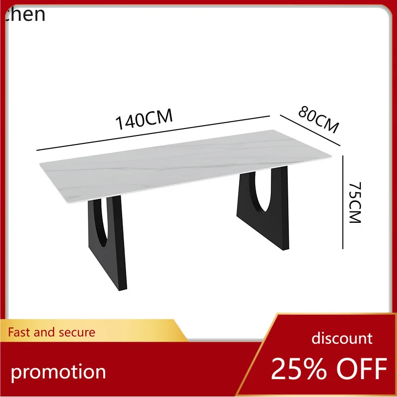 

CZ Rock Slab Dining Table Living Room Simple Modern Large Long Desk Conference Office Table