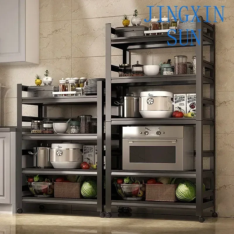 Shelf Multi-Layer Floor Mobile Household Multi-Functional Appliances Pot Storage Rack Fashion