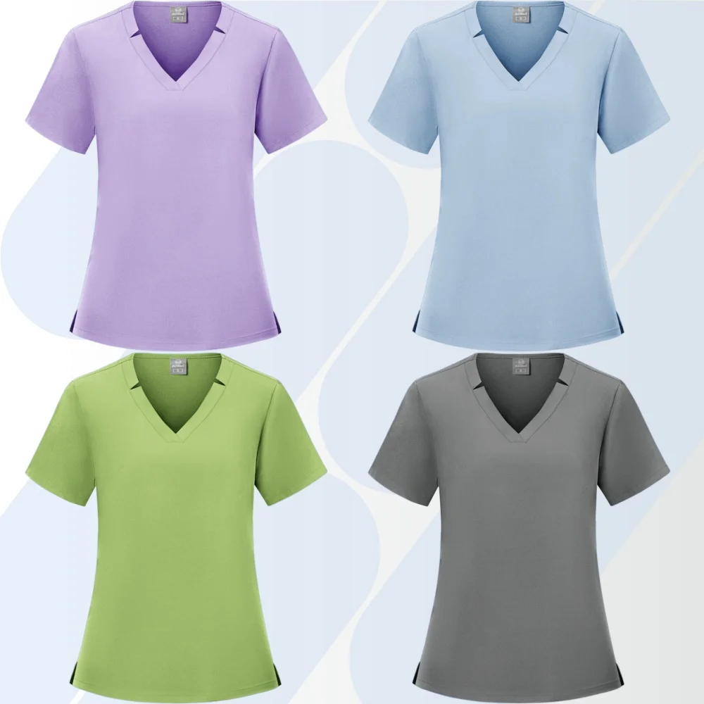Vêtements de travail à manches courtes pour femmes, uniforme de travail pour médecin et infirmière, ensembles de gommage chirurgical, salle d'opération, clinique, pharmacie, vêtements de travail