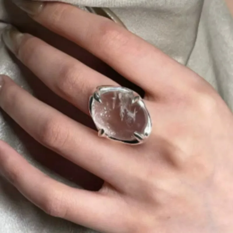 خواتم مفتوحة كريستال شفافة هندسية للنساء 2026 خاتم كريستال على الموضة الكورية الجديدة إكسسوارات مجوهرات جديدة حفلة هدية #2