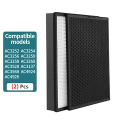 FY3432 FY3433 NanoProtect Replacement True HEPA Activated Carbon Filter for Philips Air Purifier AC3252 AC3254 AC3256 AC3259