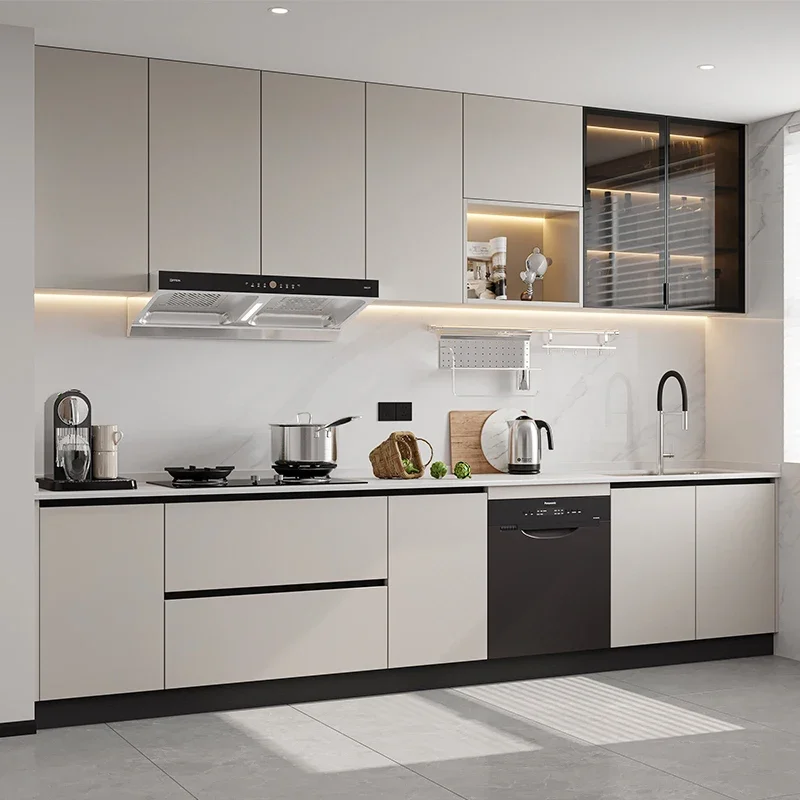 Household Kitchen Kitchen Integral Cabinets Customized Cooktop  Quartz Stone Countertops