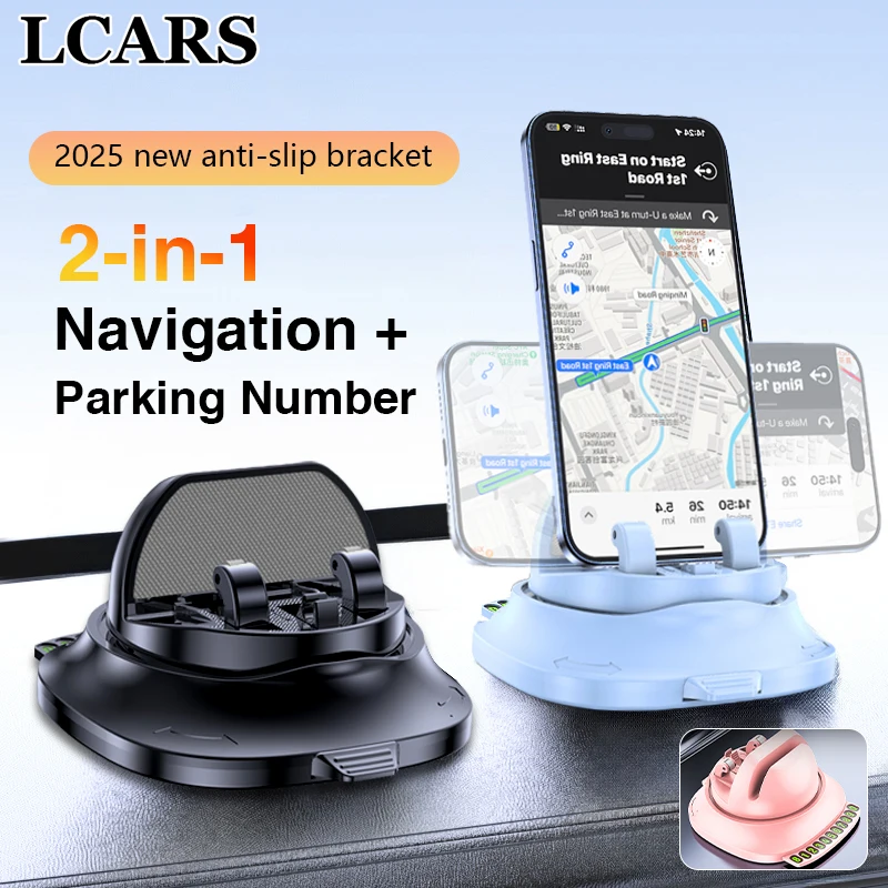 

2025 Newly Upgraded Three-In-One Car Mobile Phone Holder Plus Parking Number Plate Car Holder Dashboard Center Console Car Anti-Slip Mat