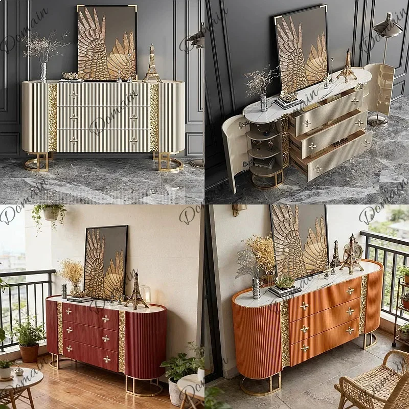 YUI Italian Luxury Solid Wood Sideboard Hallway Entryway Divider Cabinet Storage Chest of Drawers