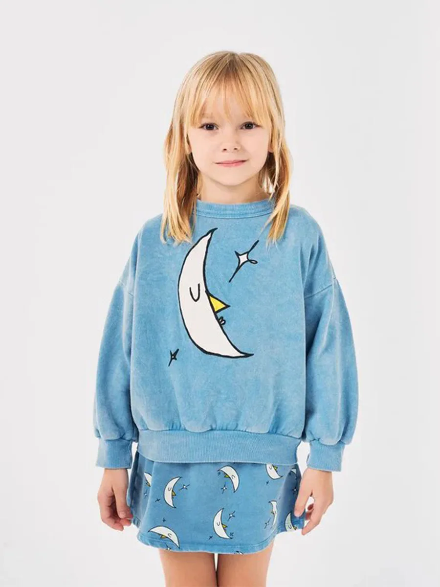 

Jenny&Dave Children's printed hoodie 2024 European and American autumn and winter style casual versatile pullover for boys and g