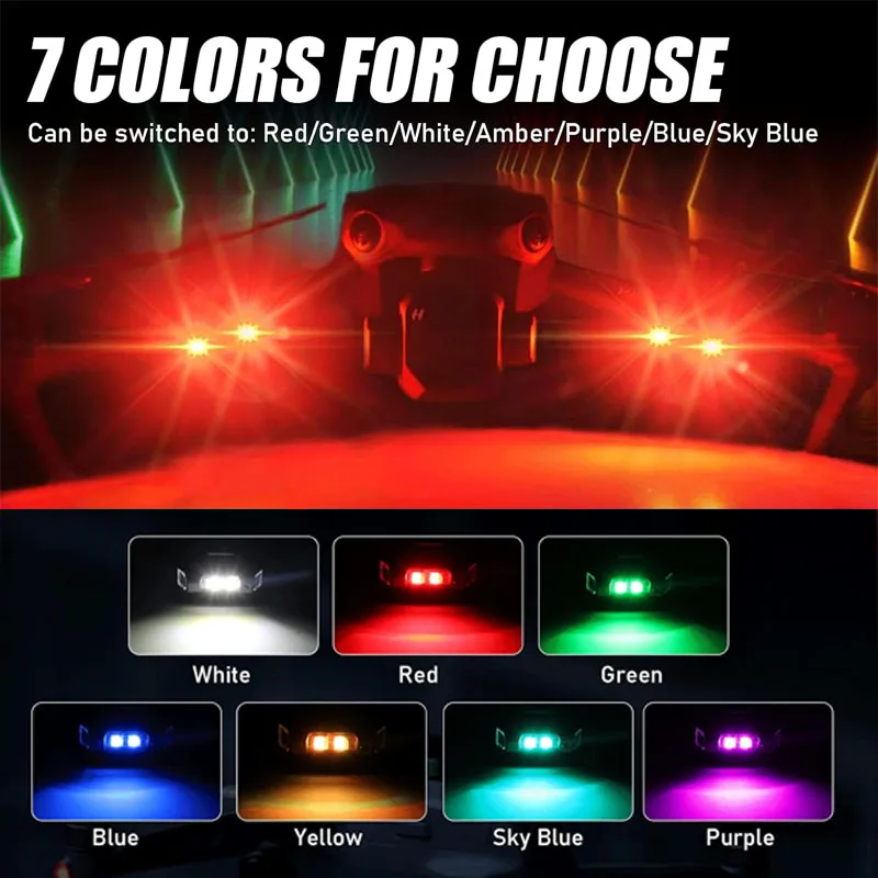 Drone Strobe Light 7 Color Motorcycle Taillights USB LED Anti-Collision Bike Aircraft Night Flying Flashing Warning Signal Light image 3