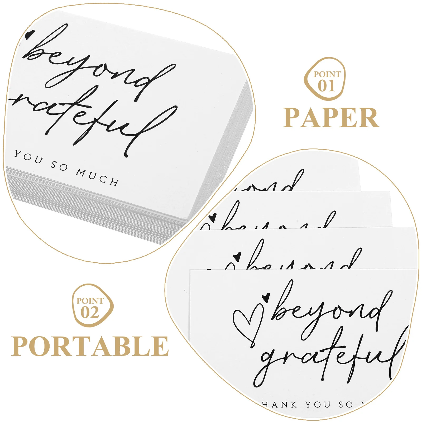 

100Pcs Thank You Cards Small Business Paper Cards Chic Elegant Design Blank Back Space Easy Carry Perfect for Beauty