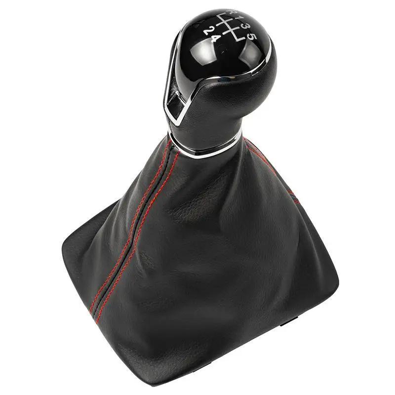 Manual 5/6 Speed Gear Shift Knob Head Lever Stick Pen Car Styling Leather Gaiter Boot Cover For Seat Leon III 3 MK3 2012-2020