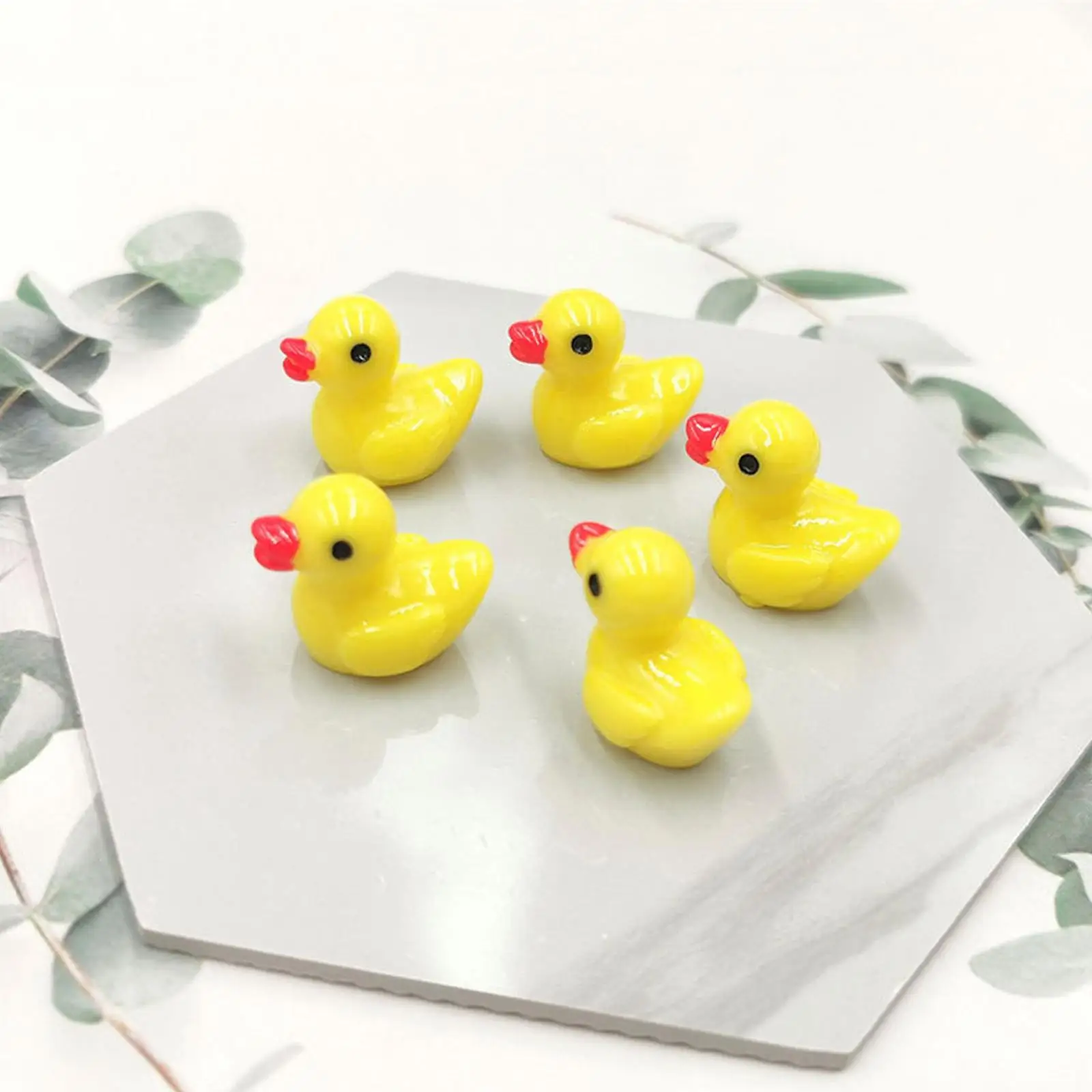 100/50pcs Yellow Duck Ornament Miniature Figures Tiny Duck Resin Handicraft Micro Landscape Decoration