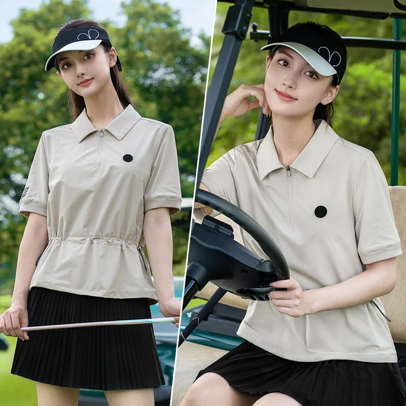 

PGM 2025 New Spring and Autumn Women's Golf Apparel Women's Short-sleeve Polo Tennis Top Sportswear Suit YF832/QZ103