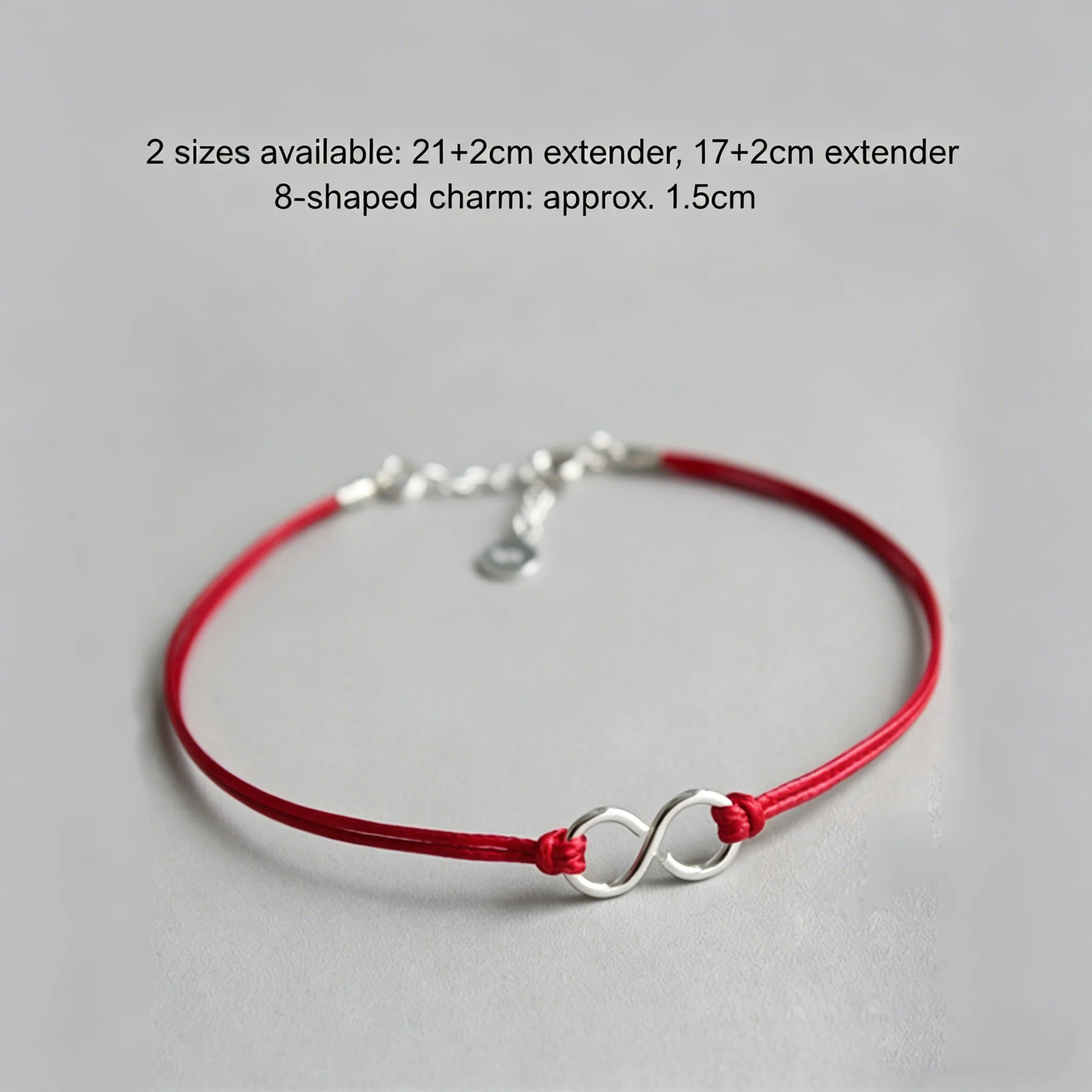 La Monada 925 Sterling Silver Infinity Red String Bracelet for Women Dainty Red Thread Rope Bracelet Minimalist 925 Silver Gift