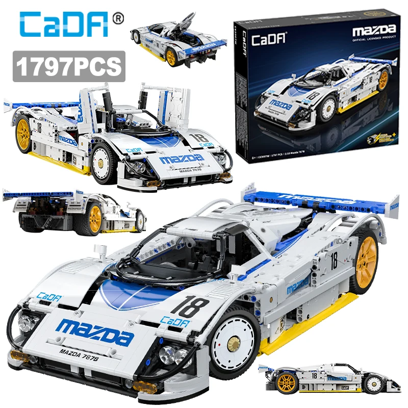 Cada 1:10 mazda 787b carro de corrida técnico c42 modelo de carro esportivo blocos de construção cidade resistência esportes-car tijolos brinquedos presentes do miúdo ﻿