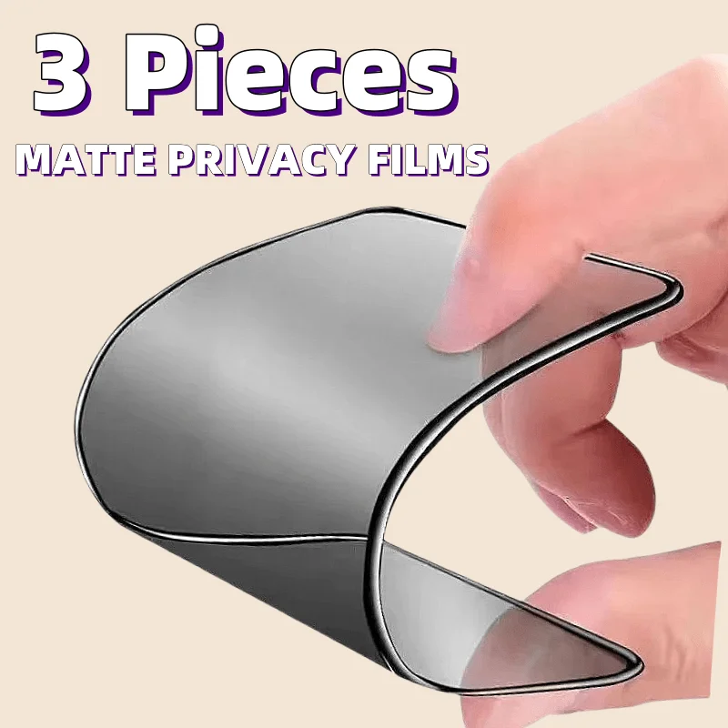 3 قطع من طبقة حماية السيراميك الناعمة للخصوصية، مناسبة لهاتف iPhone 16 Pro Max 16Plus 17 ملصق أفلام ناعمة مضاد للتجسس