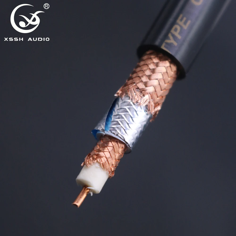 1m-5m Audio Cord XSSH Hi-end HIFI YIVO DIY OEM Amplifier OCC Copper 1 Core Shield RCA XLR 10.5m RF Bulk Coaxial Cable Line Wire