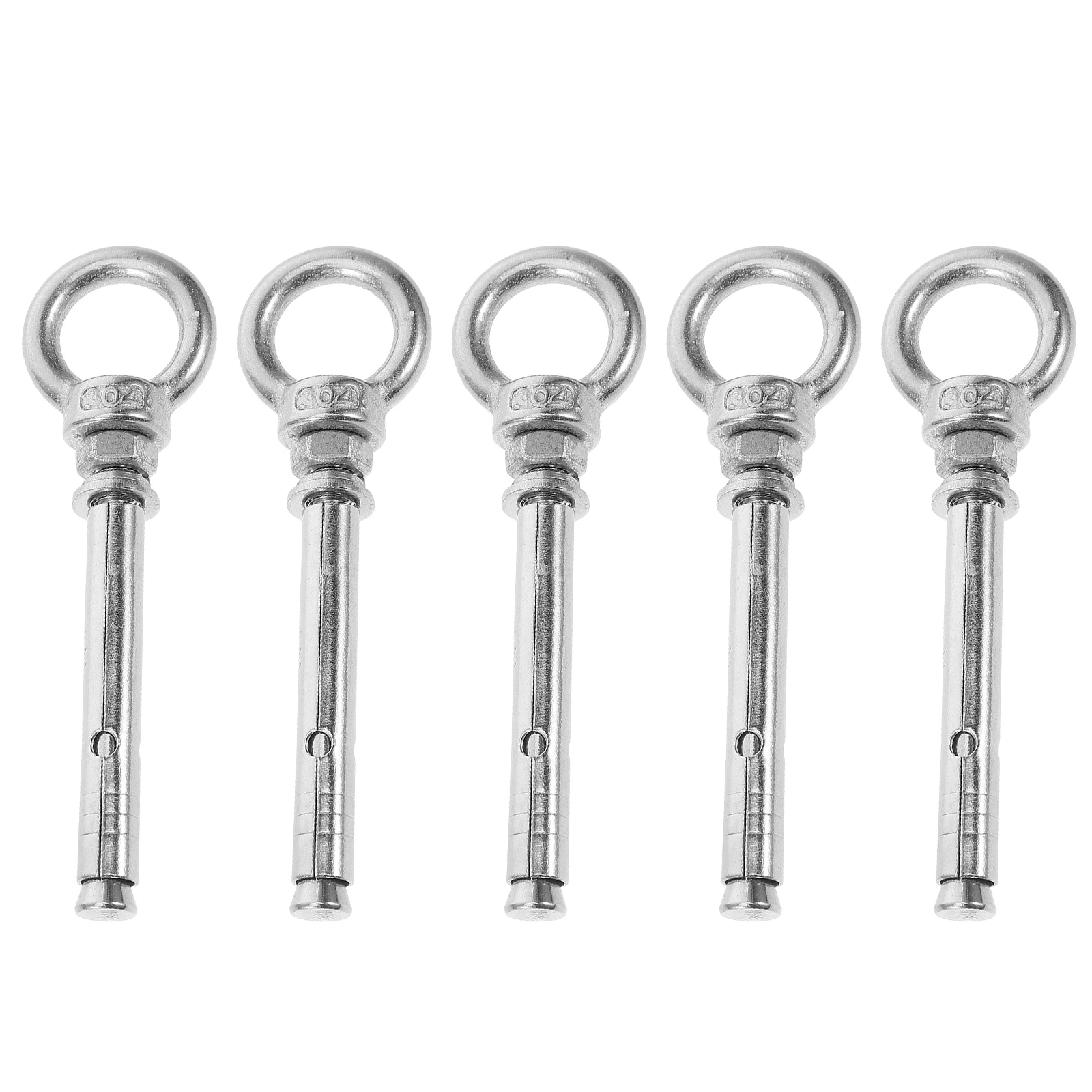 

5pcs Eye Hanger 10mm Threaded Lifting Stainless Steel Bolt Ring Hooks Hardware Concrete Mounting Anchors Stainless Steel
