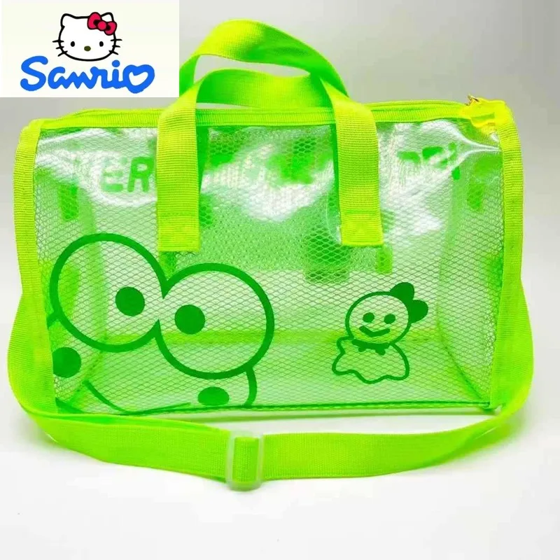Sanrio Fashion Trend Transparent PVC Travel Bag for Women, High Quality Cartoon Kuromi Waterproof Storage Beach Makeup Bag