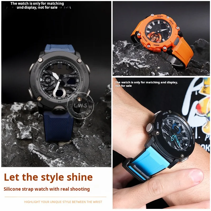 24 мужские полимерные резиновые ремешки для часов Casio GA2000 GA2200 Prg-600 Prg-650 PRW-6600 спортивный браслет ремешок для часов браслет аксессуары