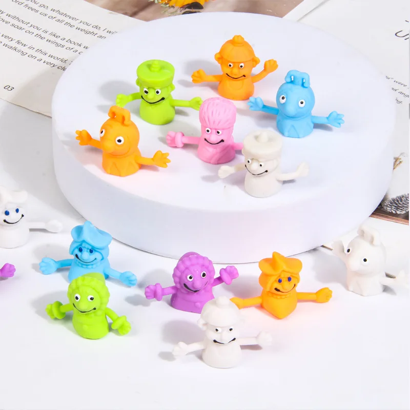 10 Stück Cartoon Finger abdeckung Kinder spielen Haus weichen Gummi kreative Monster Puppen Finger abdeckung Spielzeug Kinderspiel zeug Festival Geschenke