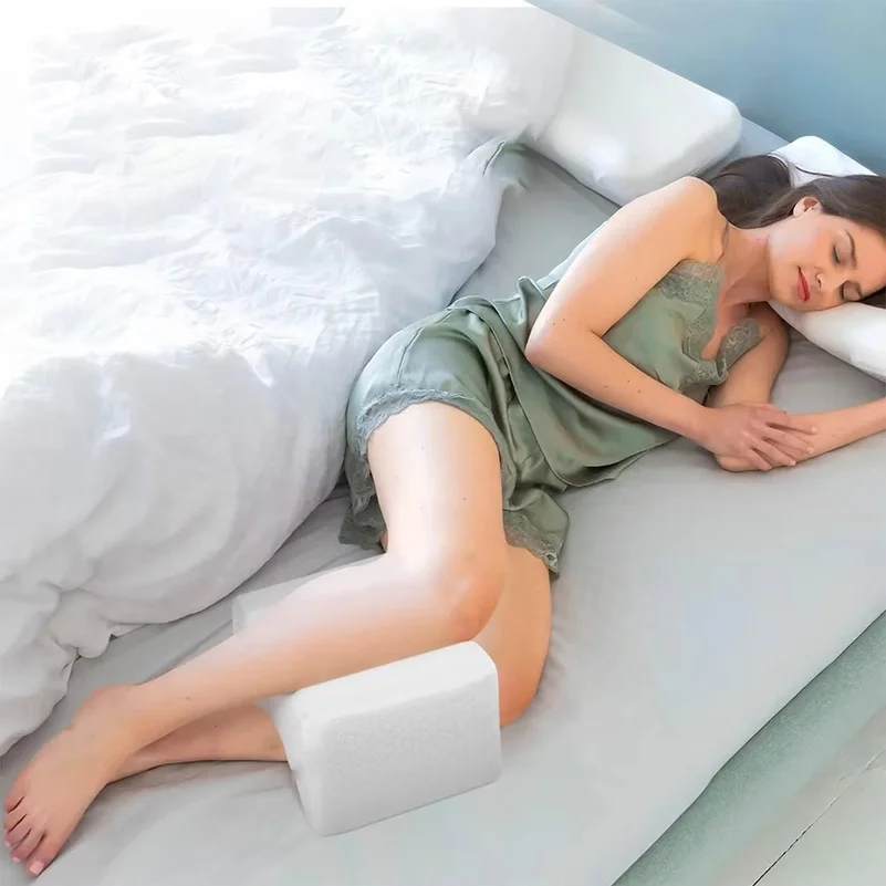 Memory Foam Knee Pillow with Side Sleeping Belt