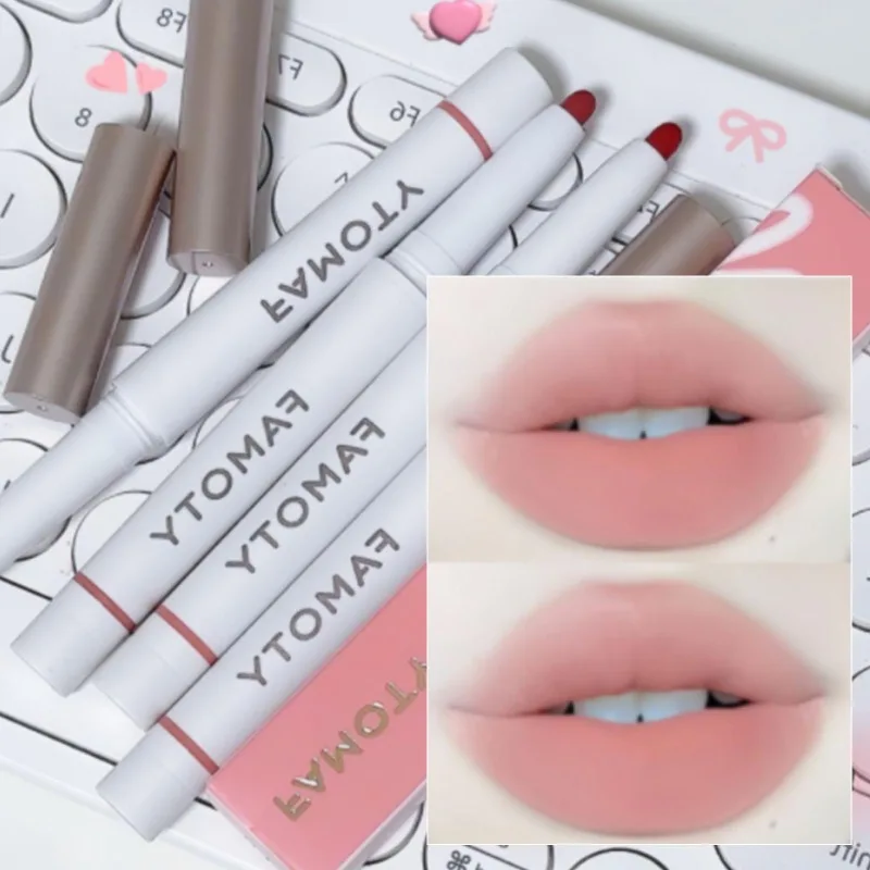 Lipliner, langdurige kleurveranderende lippenstiftpen, matte lipklei, matte fluwelen automatische rotatiepen, lipcosmetica