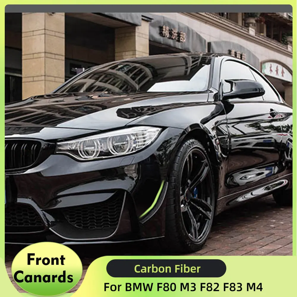 Carbon Fiber / FRP Front Splitters Canards for BMW F80 M3 F82 F83 M4 2014-2018 Car Front Bumper Moulding Trims Decoration 2PCS