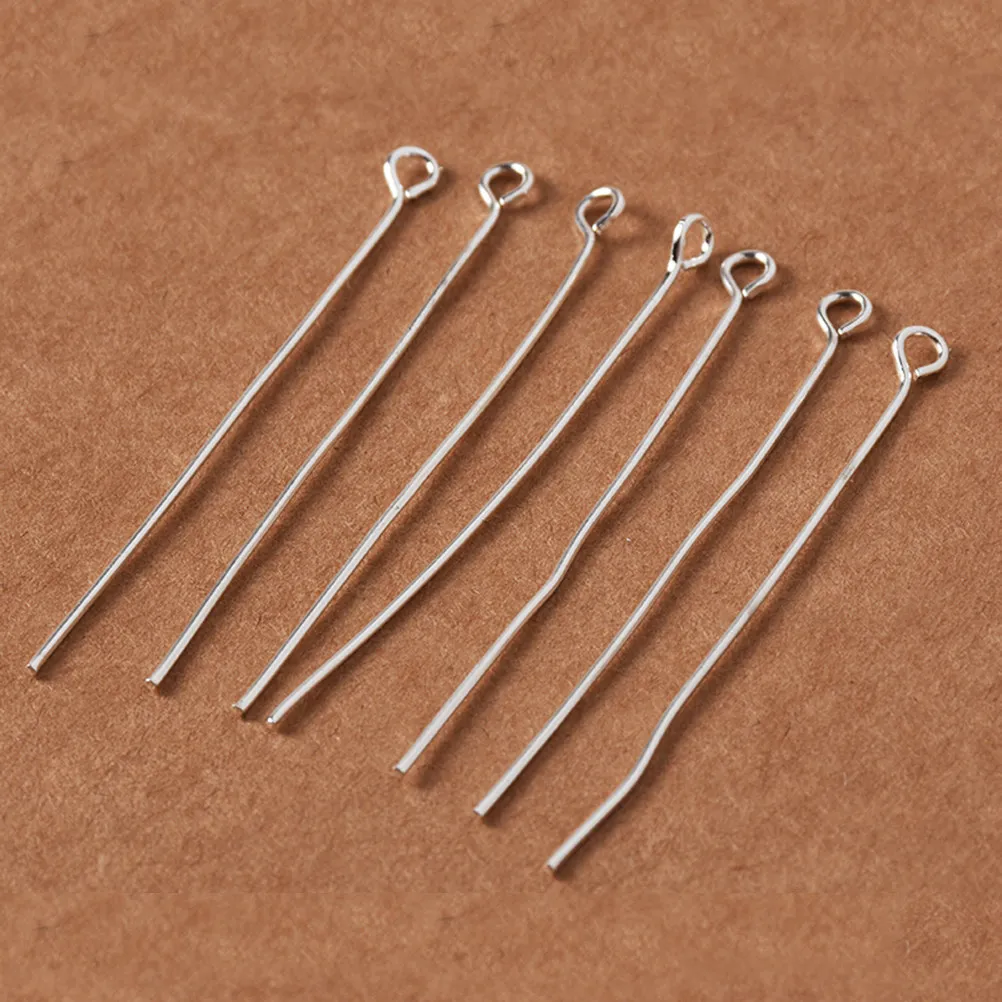 200Pcs Premium Stainless Steel Open Eye Pins 5Cm Length 0.4mm Wire DIY Jewelry Making Accessories for Beaded Chains Connectors