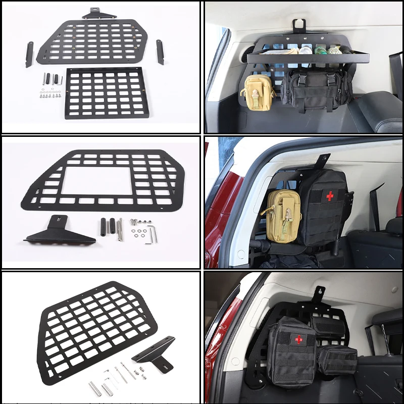 

Для Toyota FJ Cruiser 2007-2021 панель хранения багажника из алюминиевого сплава, модульная задняя грузовая стойка, панельный задний кронштейн-органайзер автомобиля