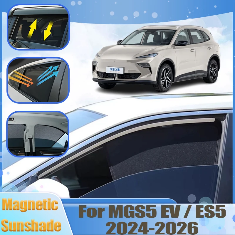 

Car Mesh Magnetic Sunshades For MGS5 EV Body kit MG S5 EV ES5 2024 2025 2026 Sunshade Window Curtain Auto Sun Visor Accessories