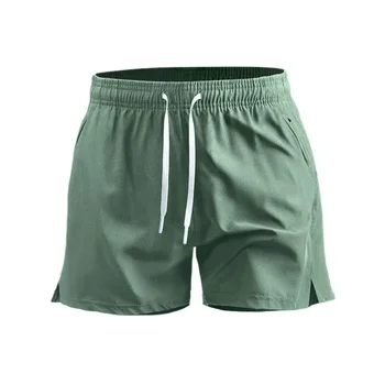 Gym Shorts Men’s Sports Sweatpants Pockets Gym Casual Shorts Basic Lightweight Pants Running Jogging Beach Shorts Men Swimwear ﻿
