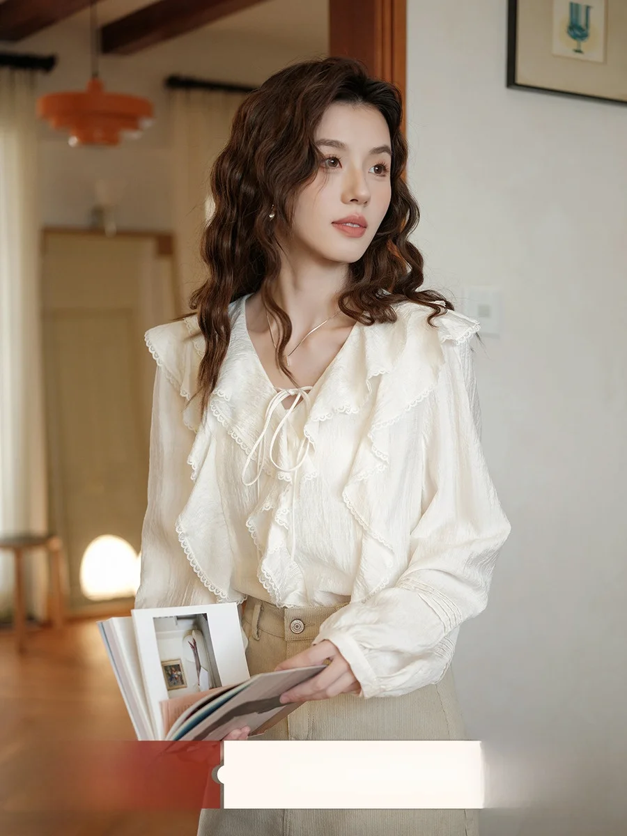 

Ele V-ne irt, женские весенне-осенние новые длинные свеки на пуговицах, свободный крой, дышащие повседневные узлы Faion