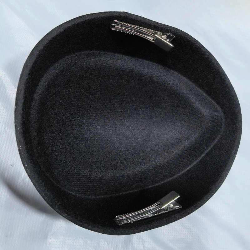 Beret Hat Caps Airline Stewardess Flight Attendant Vintage Hat Black Flat Top Hat Hair Clip Hair Accessories