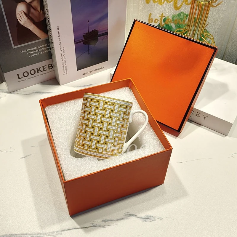 

Bone China Mugs Office Home Ceramic Cups Breakfast Cups Gift Box Packaging