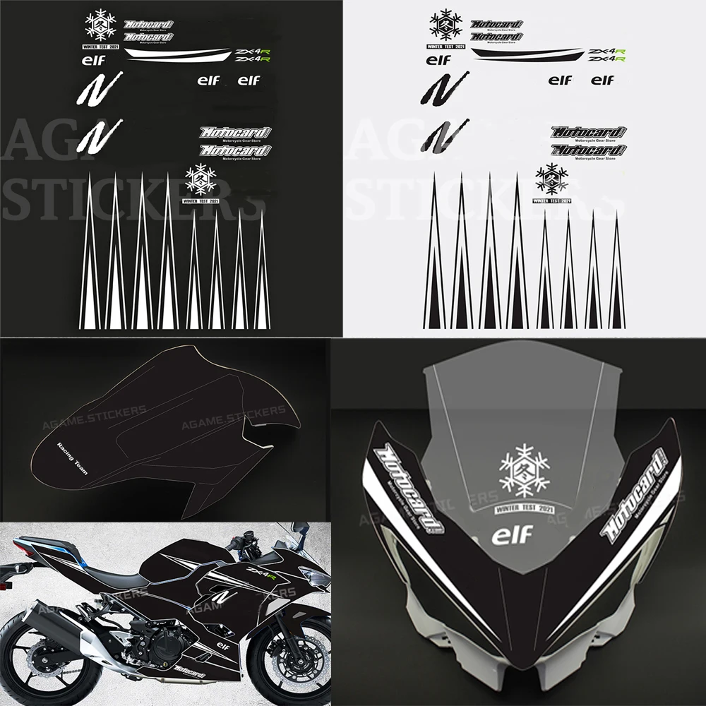 

For Kawasaki NINJA400 ninja 400 ZX-4R 2018 2019 2020 2022 Ninja Motorcycle Accessories Fairing Sticker Whole Car Sticker Kit