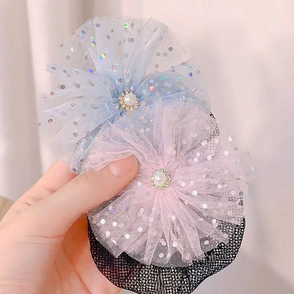 Cabinas para el cabello de princesa Snood, Clip de resorte, malla, estrella, herramienta de Peinado, redes invisibles para el cabello con lentejuelas