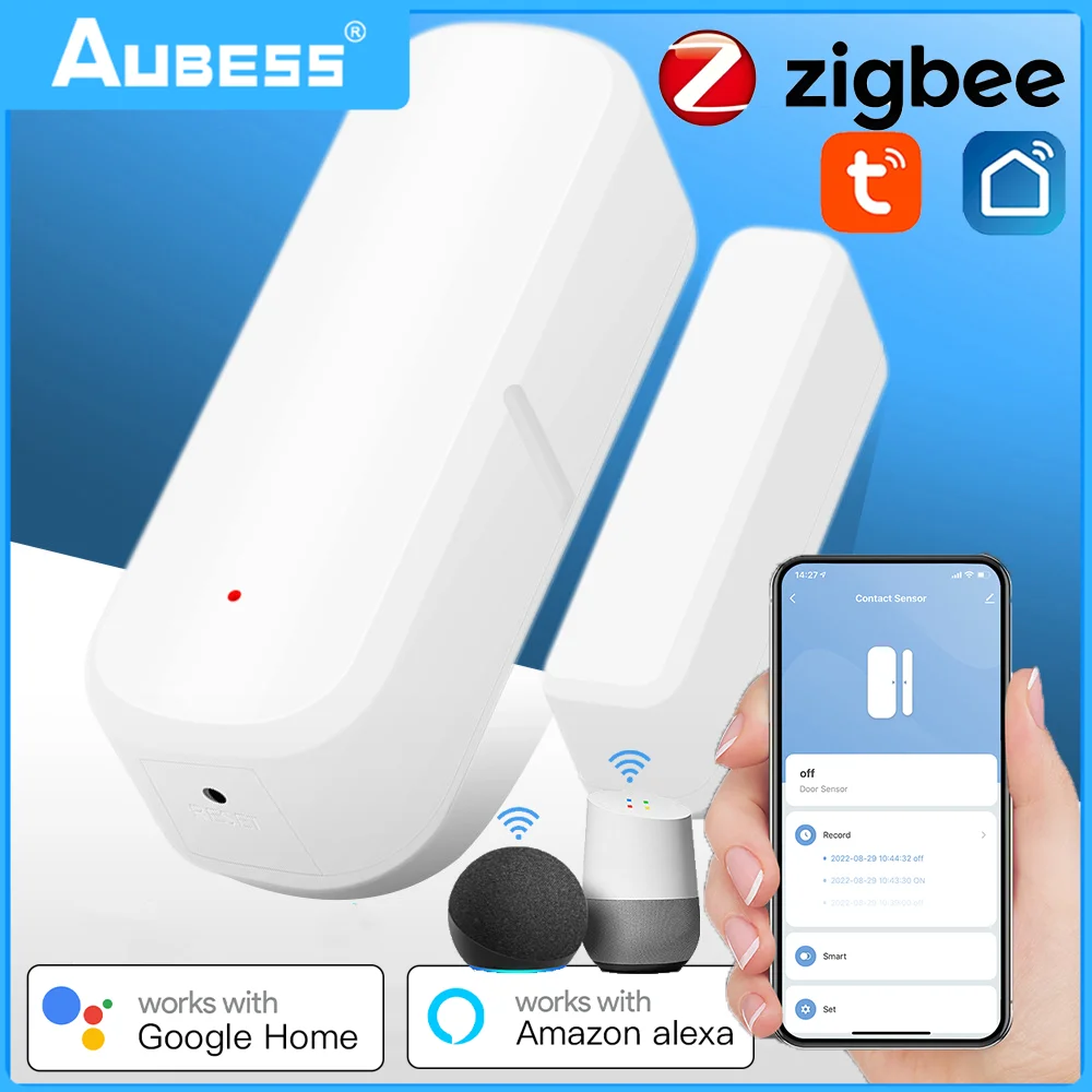 

AUBESS ZigBee Door Window Sensor Detector Tuya Smart Life App Home Security Protection Alarm System For Alexa Google Assistant