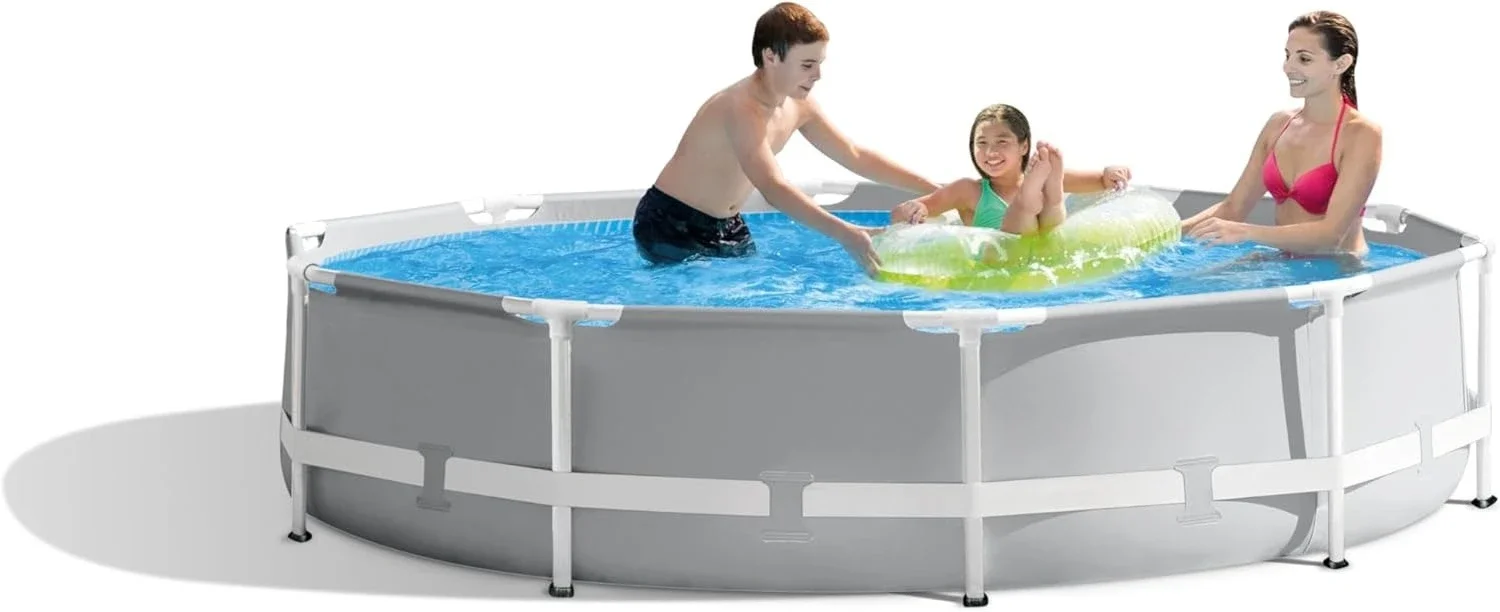 26700EH Piscina premium sobre el suelo con marco de prisma: 10 pies x 30 pulgadas Súper resistente Resistente a pinchazos Resistente a la oxidación Fácil de montar
