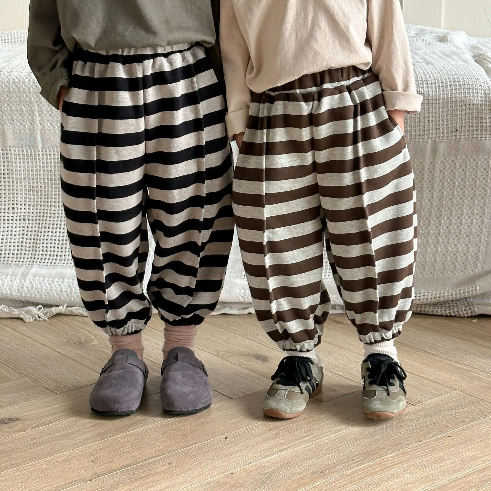 Kids Pants Children Motion Trousers Girl Stripe Casual Pants Boy Autumn New Spring Autumn Easy Baby Sweatpants 2024