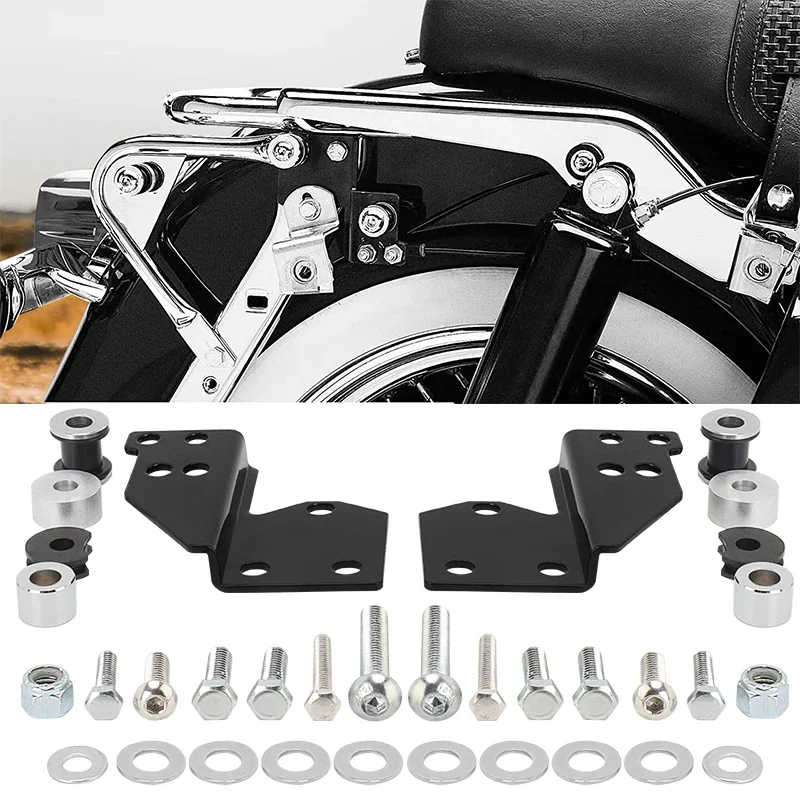 Motorcycle Backrest Rack Removable Shelf Mounting Screw Washer Nut For Harley Touring Road King Street Electra Glide 1997-2008