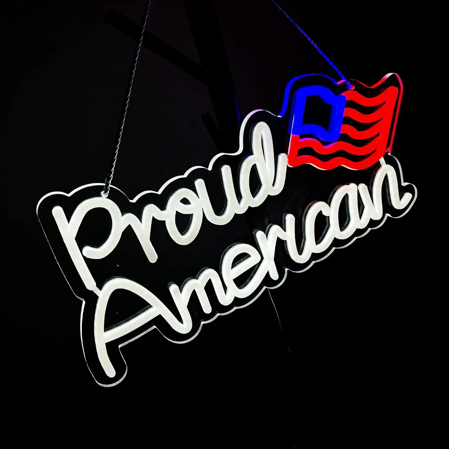 16inch Proud American Neon Signs Wall Decor LED Light Beer Bar Club Pub Bedroom Hotel Cafe Wedding Birthday Party Gift America