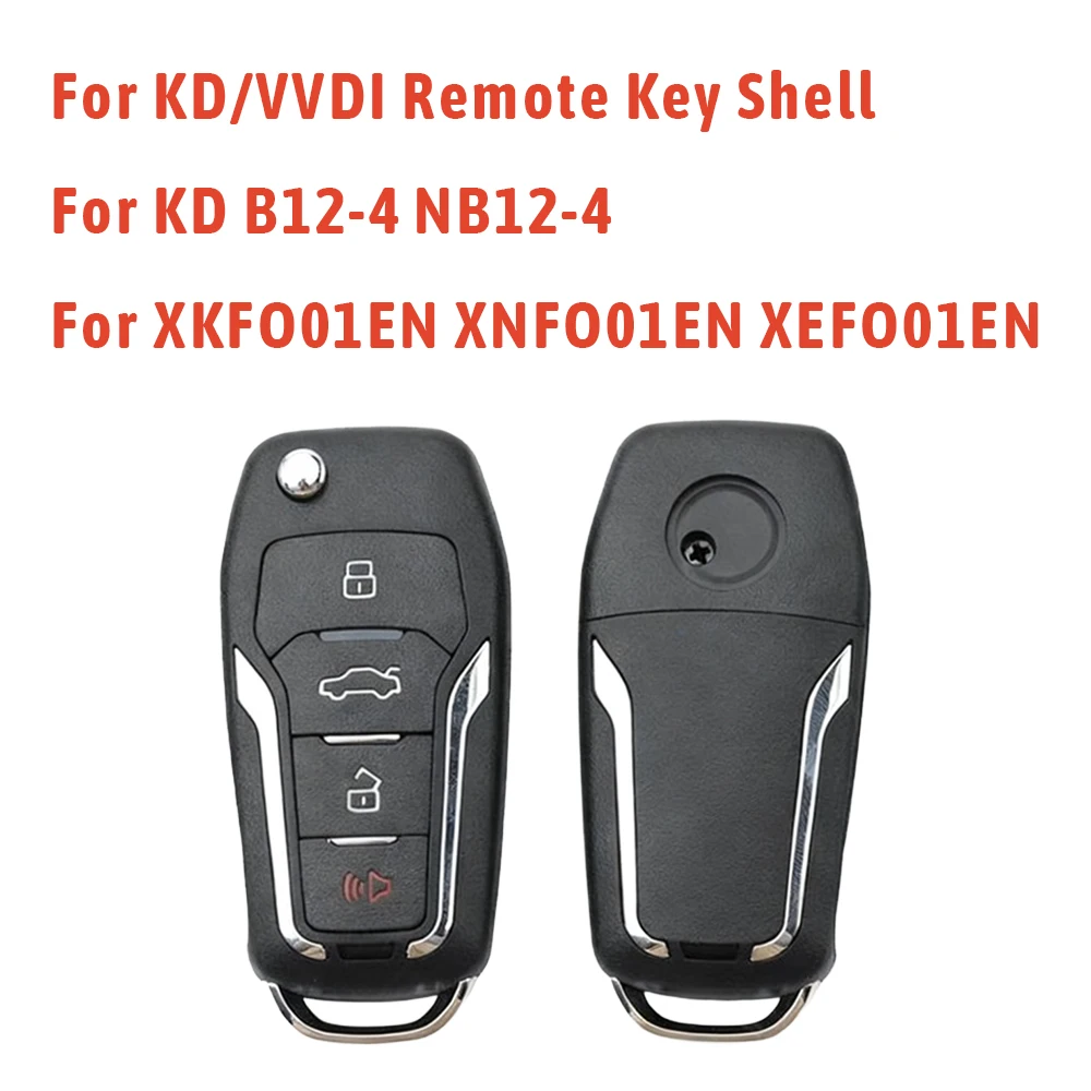 

Автомобильный ключ с откидной крышкой, 4-кнопочный брелок для ключей, маленький стильный пустой чехол для Xhorse VVDI XKFO01EN XEFO01EN KeyDiy KD B12-4 NB12-4