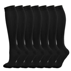 3/6/7 Pairs Of Compression Socks Varicose Edema Knee Stretch Socks Outdoor Running Cycling Hiking Sports Socks Gym Yoga Football