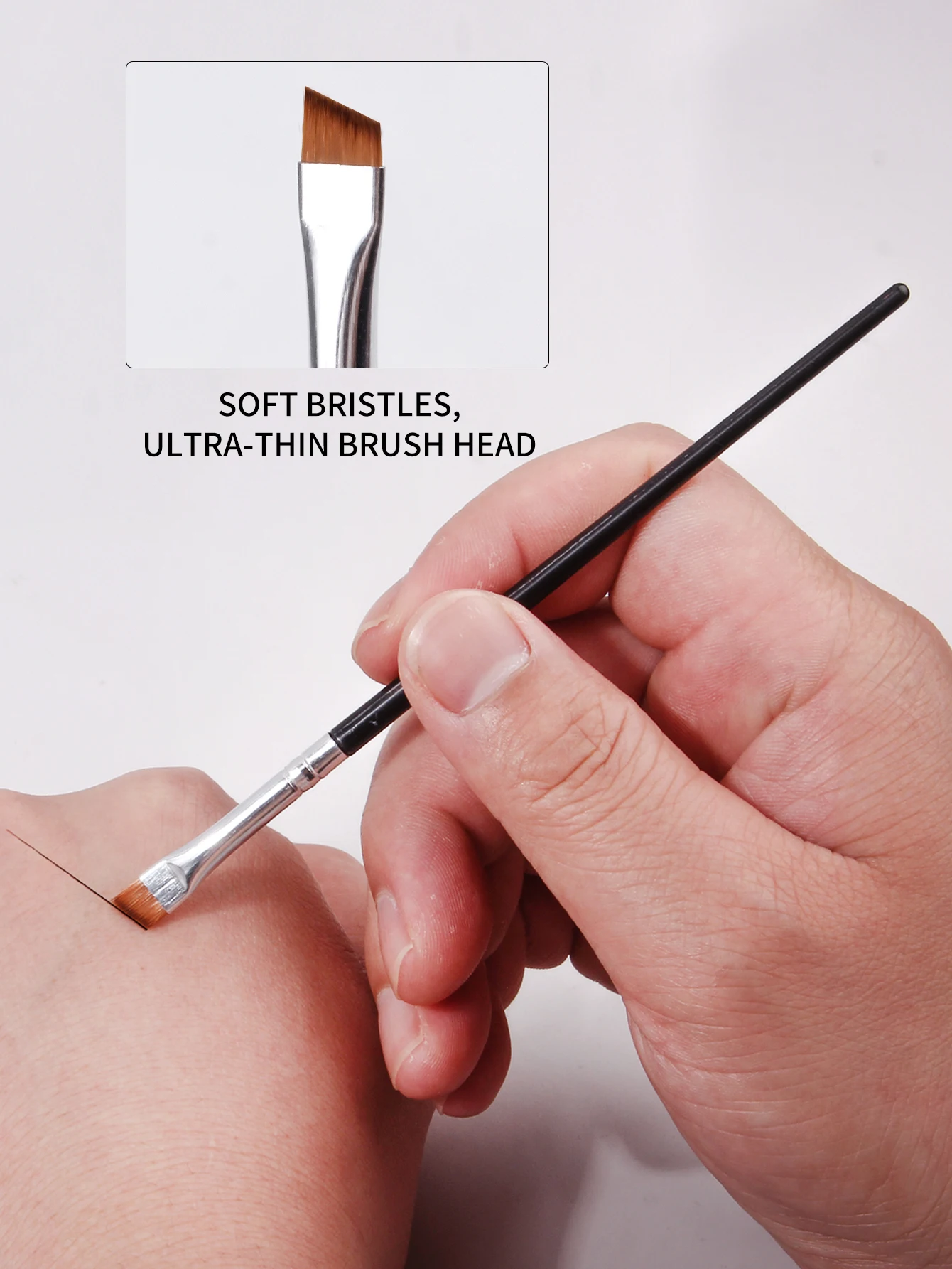 Estremamente utile! Pennello per eyeliner con lama obliqua da 3 pezzi sotto le palpebre per sdraiarsi pennello per trucco baco da seta pennello per sopracciglia pennello per dettagli