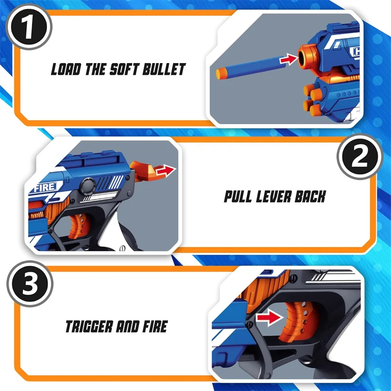 TISNERF 수동 장난감 부드러운 총알 총, 거품 다트가 있는 발파 총 장난감, 소년 소녀 어린이 및 청소년용 장난감 총, 10 개