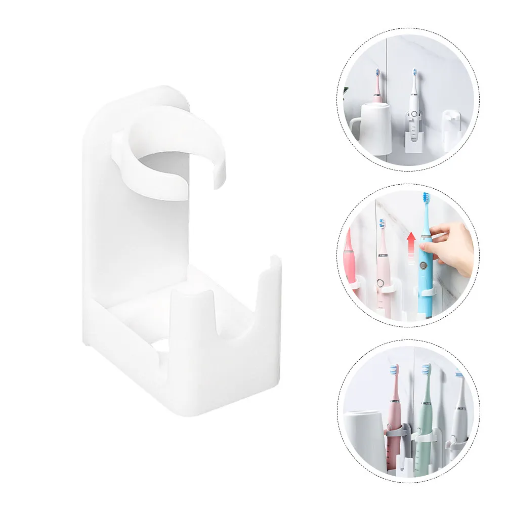 4Pcs Wall-Mounted Electric Toothbrush Holder No-Drill Acrylic Traceless Glue Mounting 1.5L Drainage Base Gargle Cup Storage
