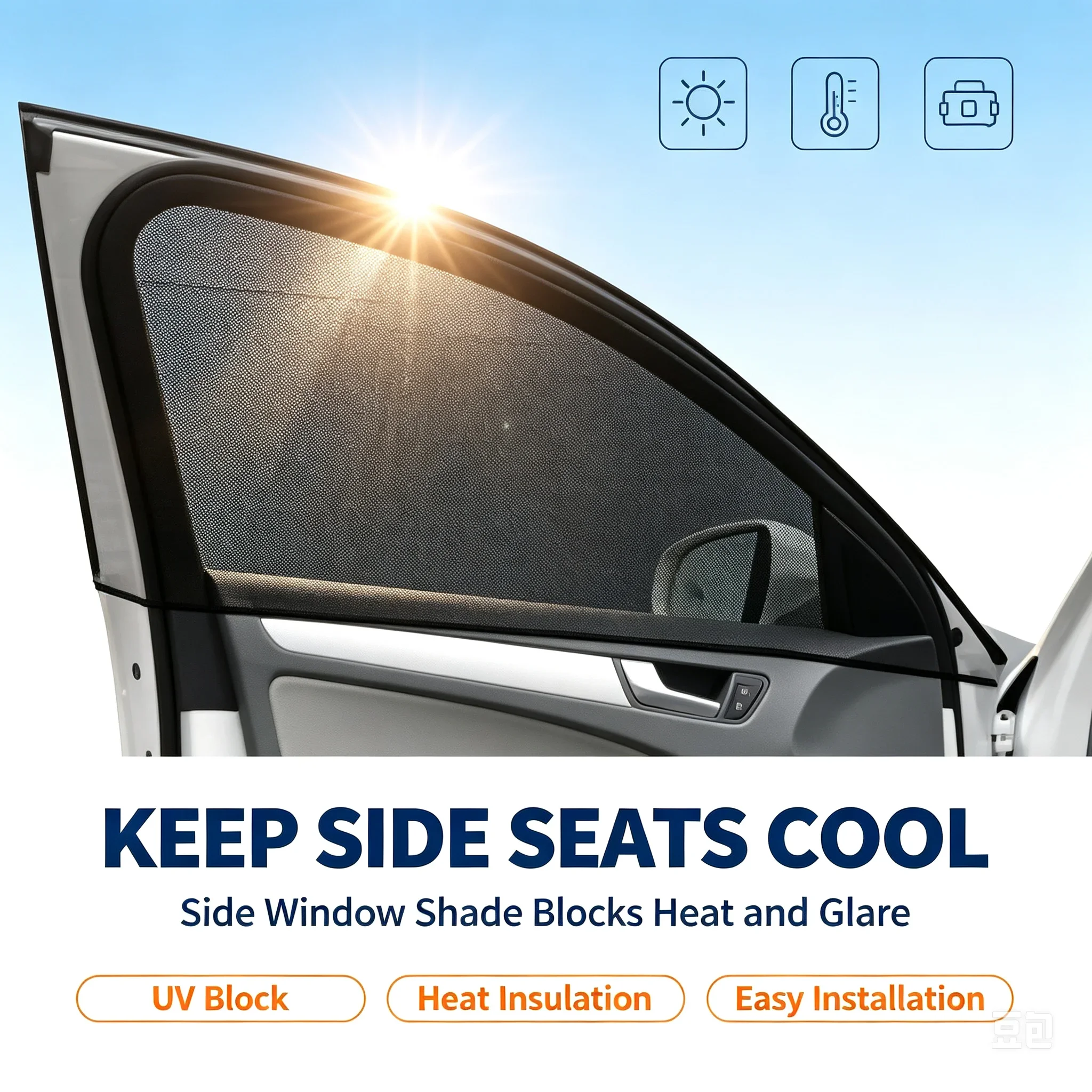 Car Styling Accessories Sun Side Window Shade Curtain Rear Window Cover UV Protection Sunshade Visor Shield