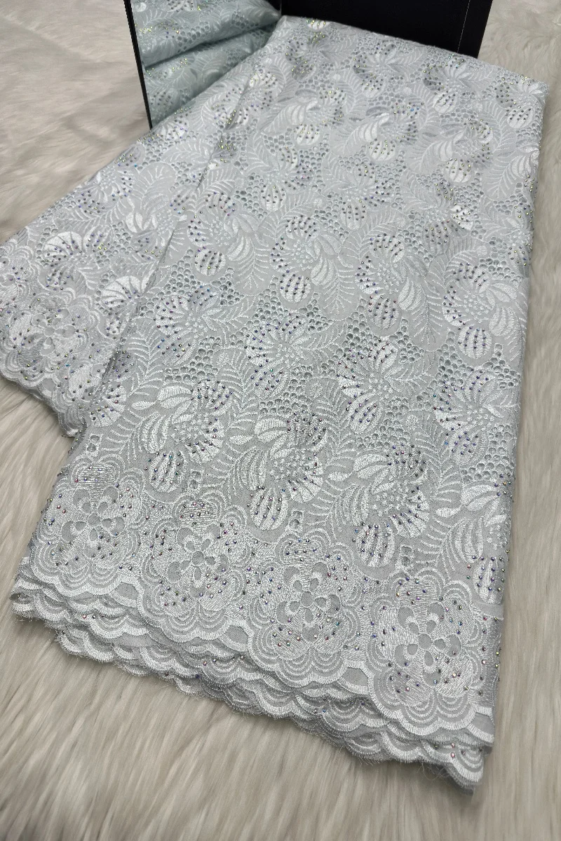 2026 Latest High Quality African Polyester Cotton Lace Fabric Embroidery Lace Nigeria Mesh Lace Fabric For Bride Wedding Dresses