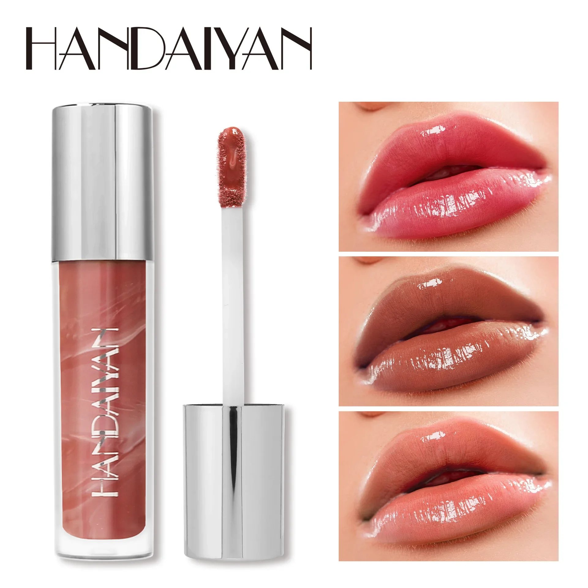 Marmering Vitamine E Lipgloss Langdurige Lip Glazuur Hydraterende Vloeibare Lippenbalsem Mollig Effect Glanzende Lipgloss Naakt Kleur Make-up