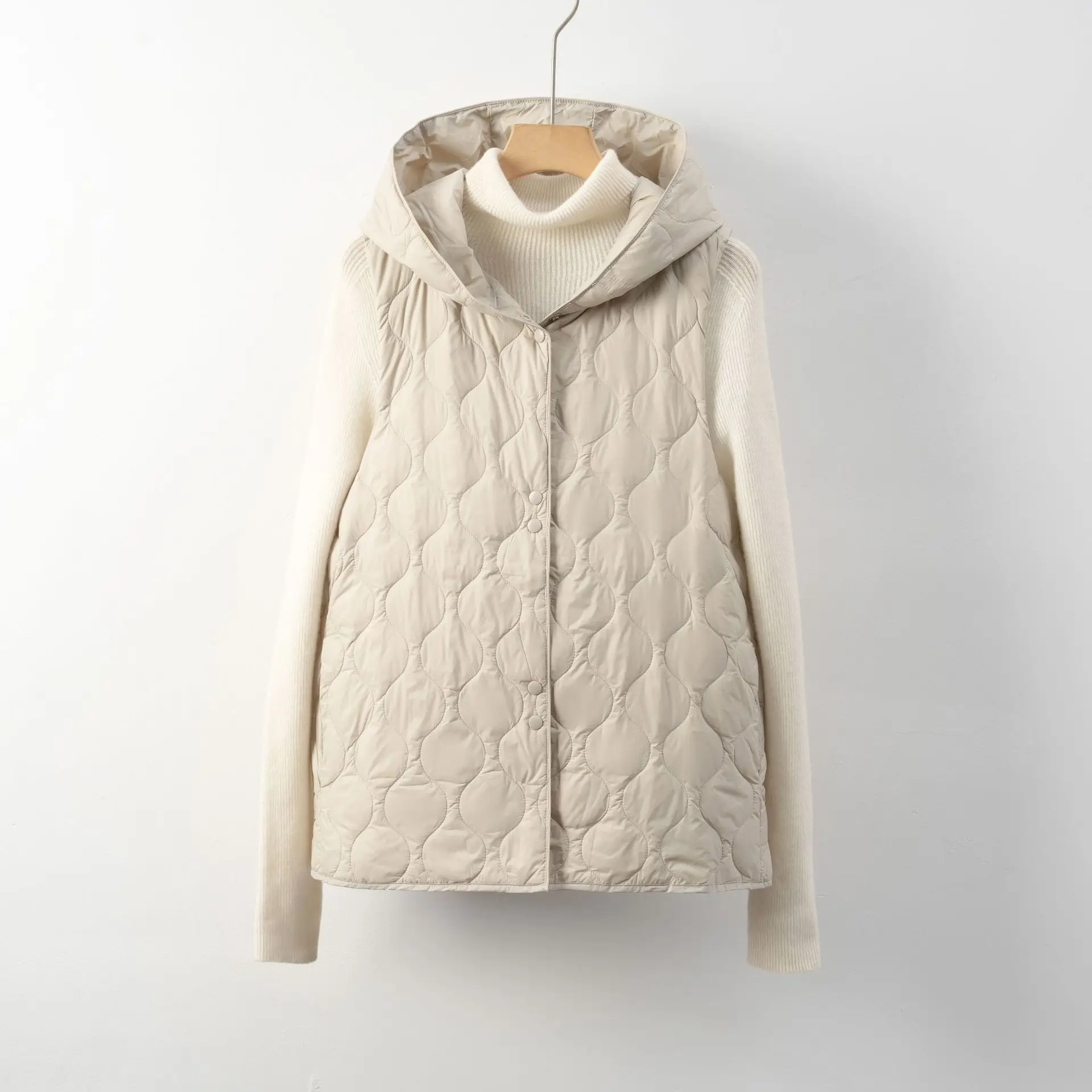 Chaleco sin mangas con capucha para mujer, chaqueta cálida ultraligera con plumón de pato blanco, Parkas cortas sin mangas para otoño e invierno