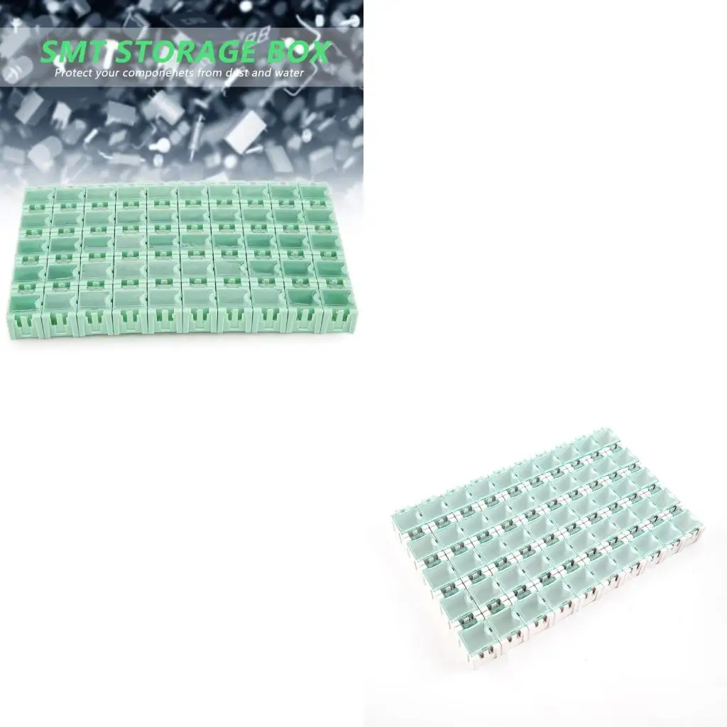  Pack Of 50 ABS Plastic Component Storage Boxes For Resistors Parts Organizers