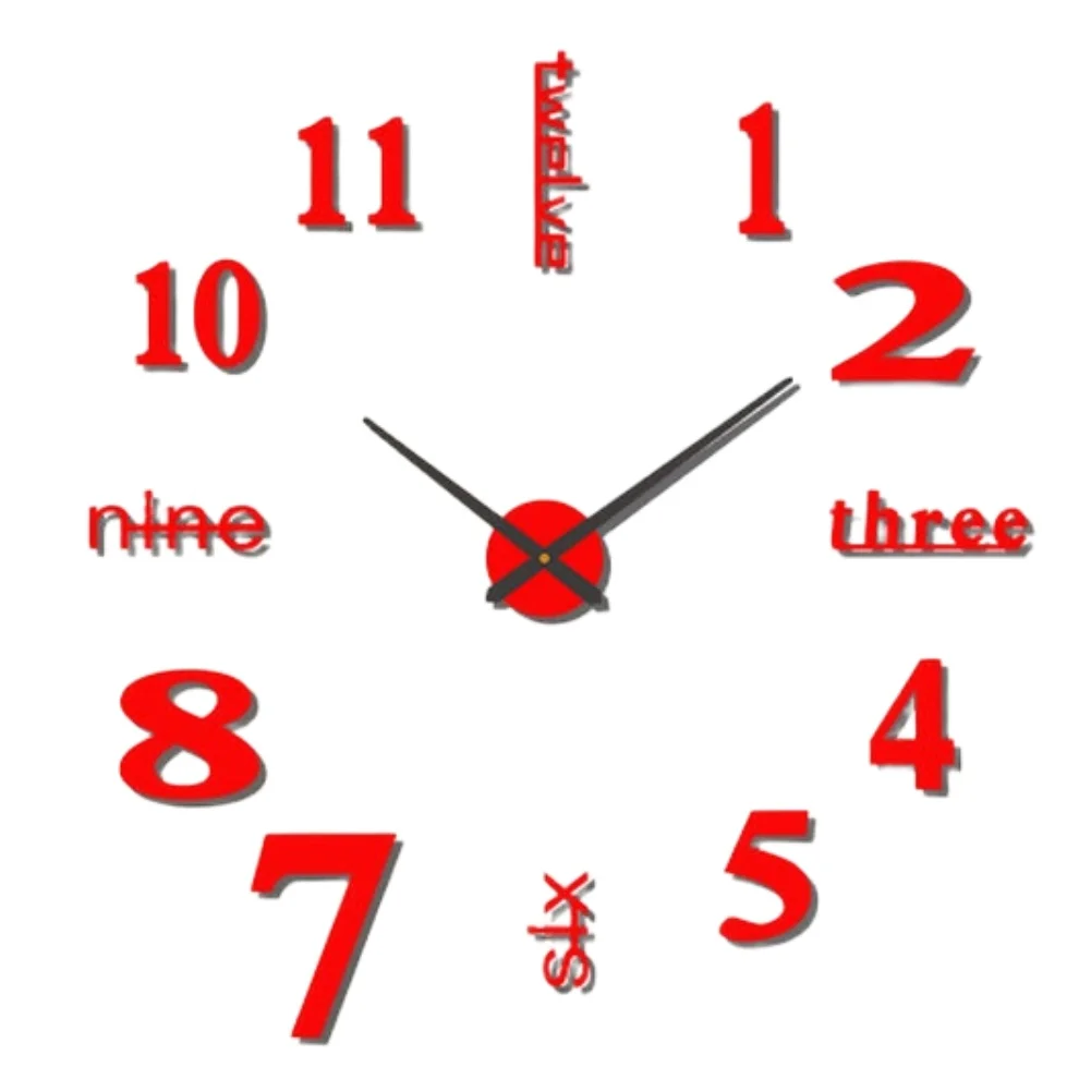 Modern for frameless 3D Wall Clock for Acrylic Use Silent Non-Ticking Mechanism 60 90cm Diameter for Living Room Decor